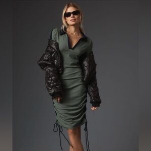 NWT Daily Practice by Anthropologie Long-Sleeve Colorblock Polo Midi, Size Large